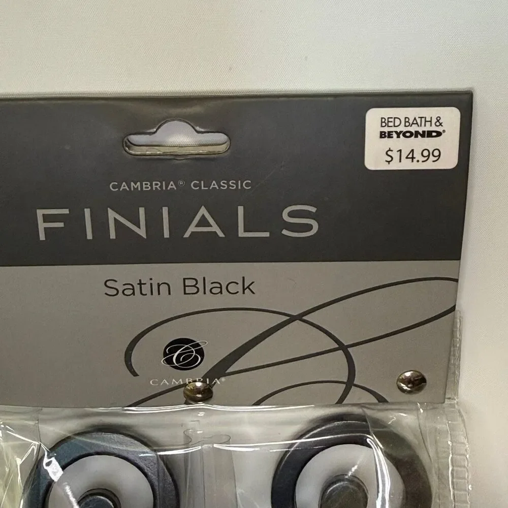 Cambria Classic Finials satin black 5” NIB